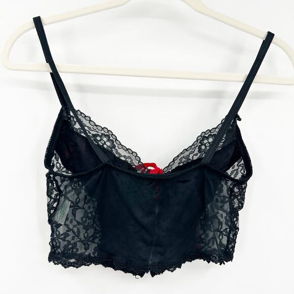 Nan Flower Womens VTG Vintage Coquette Whimsigoth Lace Cami Crop‎ Corset Top M - Picture 7 of 7